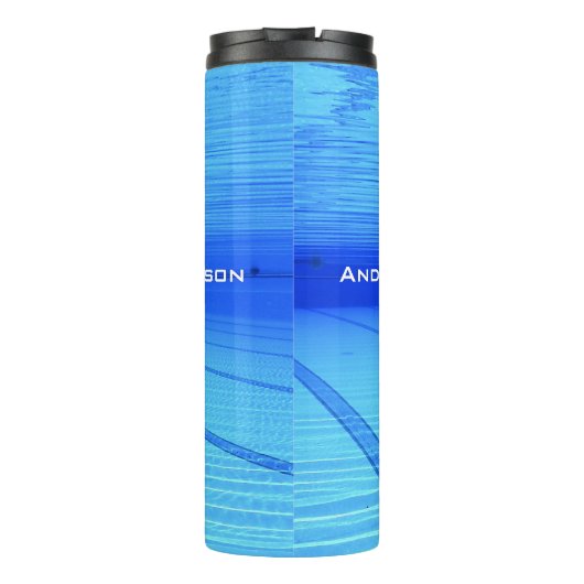 Zwemmer gepersonaliseerd thermosbeker (Achterkant)