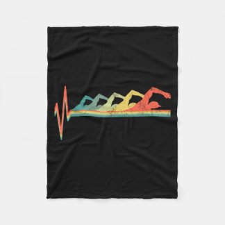 Zwemmer Hartslag Retro Cadeau Fleece Deken