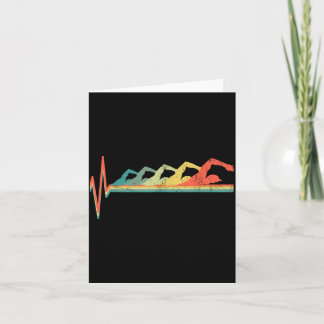 Zwemmer Hartslag Retro Cadeau Kaart