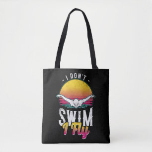 Zwemmer ik niet zwom ik vloog vlindervlieg zwemmen tote bag