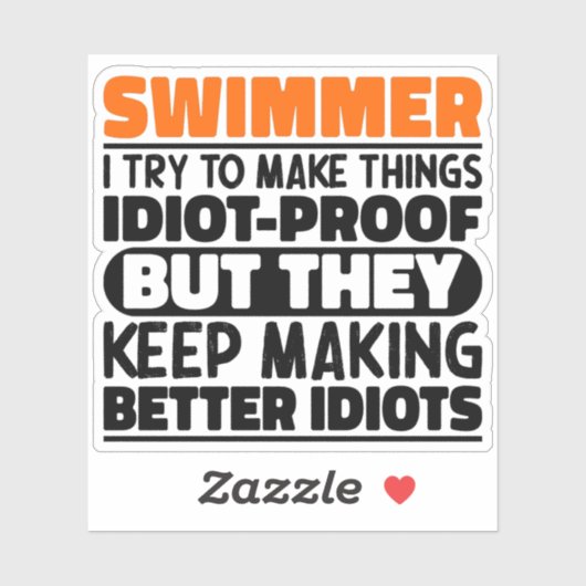 Zwemmer Ik probeer dingen grappig te maken zeggen  Sticker (Vel)