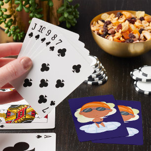 Zwemmer Jongen in Zwembril en Zwemcap Pokerkaarten