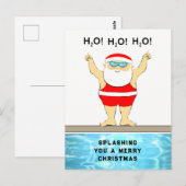 Zwemmer Kerst Vakantie Briefkaart (Voorkant / Achterkant)