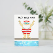 Zwemmer Kerstkaart Briefkaart (Staand voorkant)