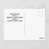 Zwemmer Kerstkaart Briefkaart (Achterkant)