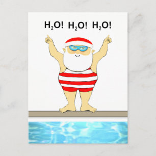 Zwemmer Kerstkaart Briefkaart