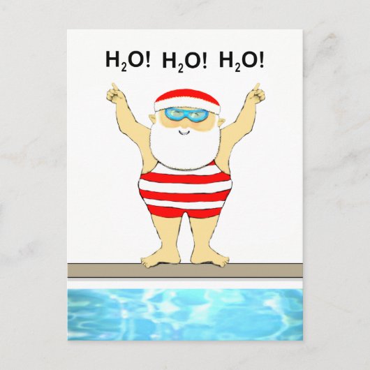 Zwemmer Kerstkaart Briefkaart (Voorkant)