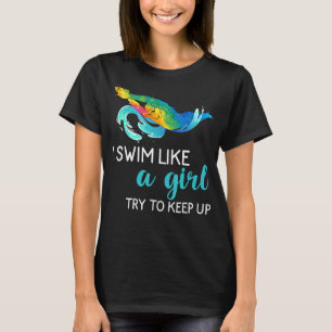 Zwemmer Meisjes Vrouwen Zwemsport Atleet Zwemmen T-shirt