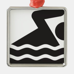 zwemmer metalen ornament
