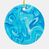 Zwemmer NAAM Water Art Blauw Zwemmen Leuk Cool Keramisch Ornament (Achterkant)