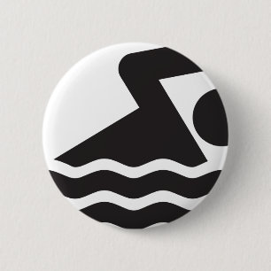 zwemmer ronde button 5,7 cm