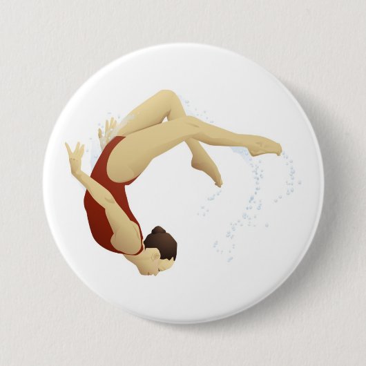 zwemmer ronde button 7,6 cm (Voorkant)
