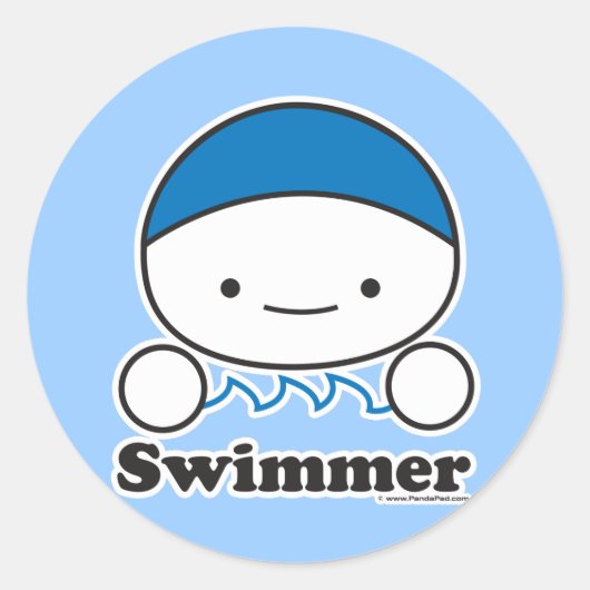 Zwemmer Sticker Sheet (meer maten) (Voorkant)