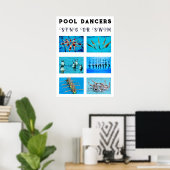 Zwemmer Synchroonzwemmen Poster (Thuiskantoor)
