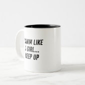 zwemmer tweekleurige koffiemok (Voorkant links)