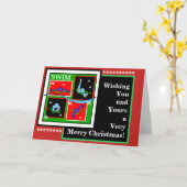 Zwemmer Vrolijk Kerstfeest Gevouwen Wenskaart Kaart (Gele Bloem)