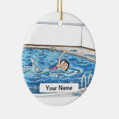 zwemmer - Vrouw Keramisch Ornament (Rechts)