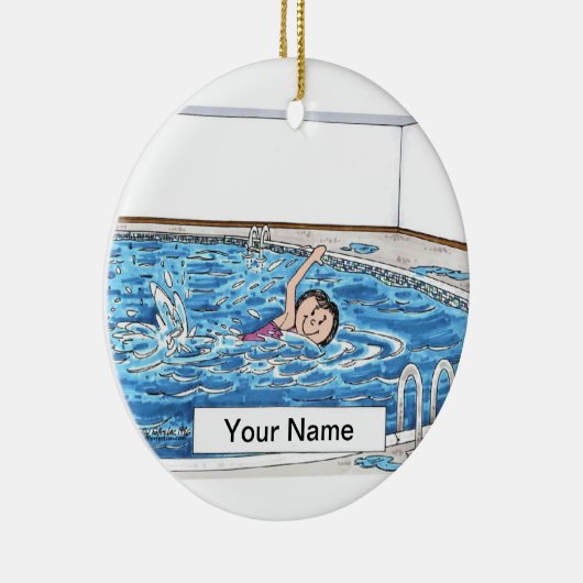 zwemmer - Vrouw Keramisch Ornament (Rechts)