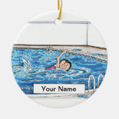 zwemmer - Vrouw Keramisch Ornament (Voorkant)