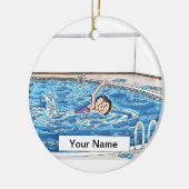 zwemmer - Vrouw Keramisch Ornament (Links)