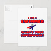 Zwemmer.. Wat is je Superpower? Briefkaart (Voorkant / Achterkant)