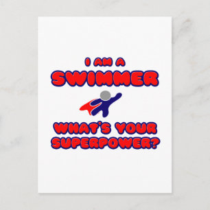 Zwemmer.. Wat is je Superpower? Briefkaart