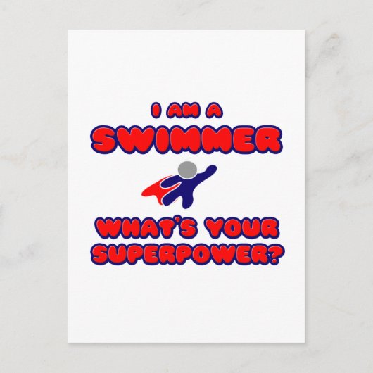 Zwemmer.. Wat is je Superpower? Briefkaart (Voorkant)