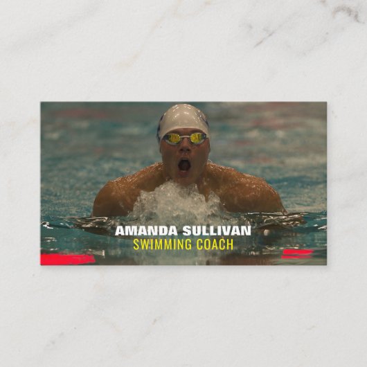 Zwemmer, zwemcoach en badmeester visitekaartje (Voorkant)