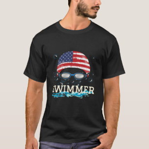 Zwemmer Zwemmen Sport USA Flag Pet T-shirt