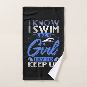 Zwemmer Zwemmen Zwem Sport Cadeau Handdoek