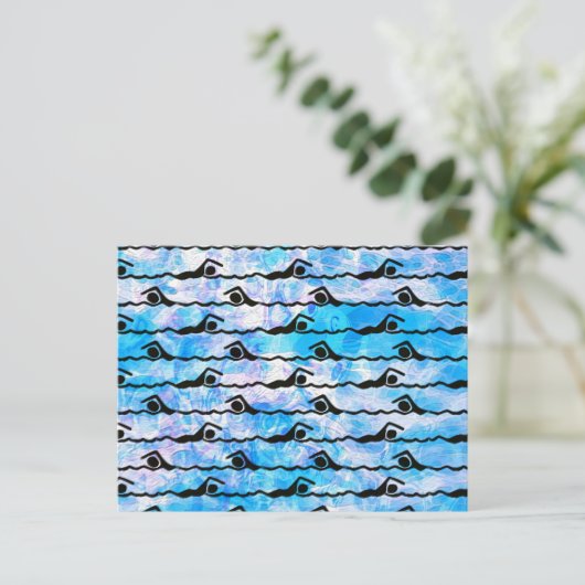 ZWEMMEREN BRIEFKAART (Staand voorkant)