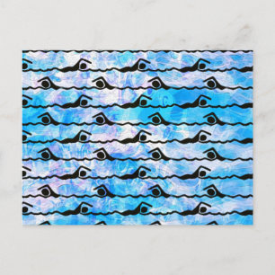 ZWEMMEREN BRIEFKAART