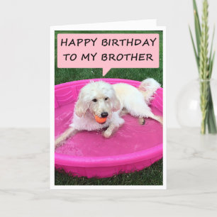 ZWEMMERENDE DOG LIEFT BROTHER/BEST VRIEND BIRTHDAY KAART