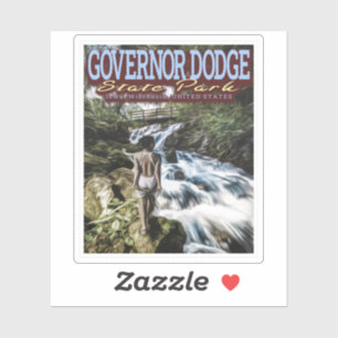 ZWEMMERENDE MEISJES - GOVERNOR DODGE STATE PARK -  STICKER