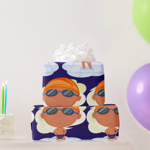 Zwemmerjongen in Zwembril en Zwemmutss Cadeaupapier