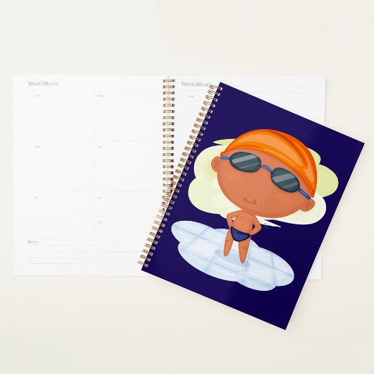 Zwemmerjongen in Zwembril en Zwemmutss Planner
