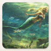 zwemmermaïde kartonnen onderzetters (Voorkant)