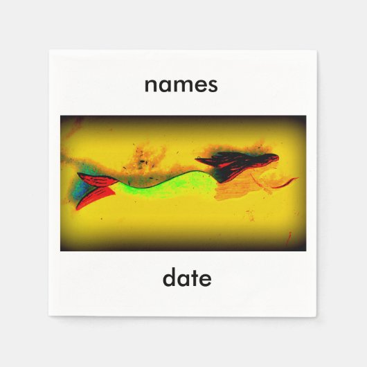 zwemmermaïde persoonlijke uitnodiging servet (Voorkant)