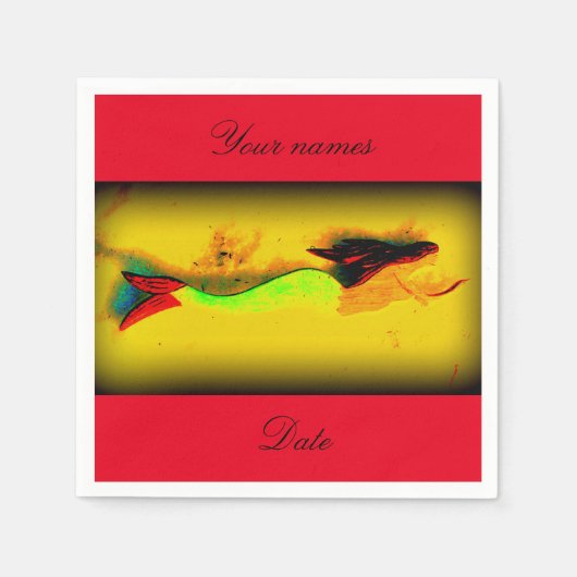 zwemmermaïde persoonlijke uitnodiging servetten (Voorkant)