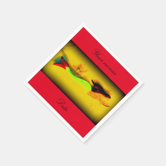 zwemmermaïde persoonlijke uitnodiging servetten (Hoek)