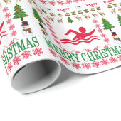 ZWEMMERRY CHRISTMAS . CADEAUPAPIER (Rol Hoek)