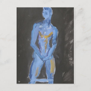 Zwemmers bouwen Blauw Briefkaart