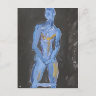 Zwemmers bouwen Blauw Briefkaart