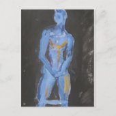 Zwemmers bouwen Blauw Briefkaart (Voorkant)