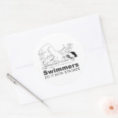 zwemmers doen het met slagen ronde sticker (Envelop)