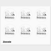 zwemmers doen het met slagen ronde sticker (Vel)