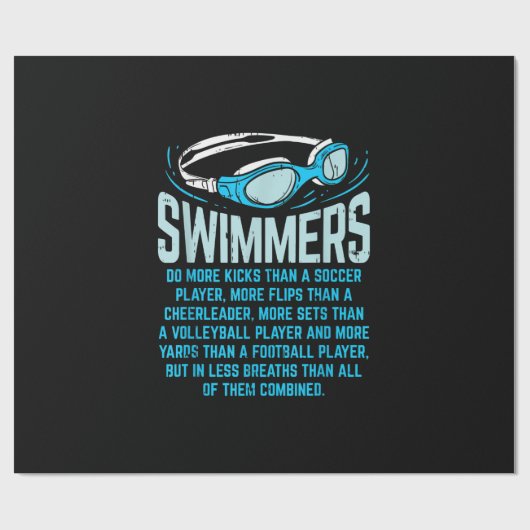 Zwemmers doen meer knijpen in grappige gift-zwemto cadeaupapier (Vlak)