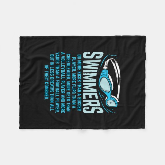 Zwemmers doen meer knijpen in grappige gift-zwemto fleece deken (Voorkant (Horizontaal))