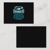 Zwemmers doen meer knijpen in grappige gift-zwemto informatiekaartje (Voorkant / Achterkant)