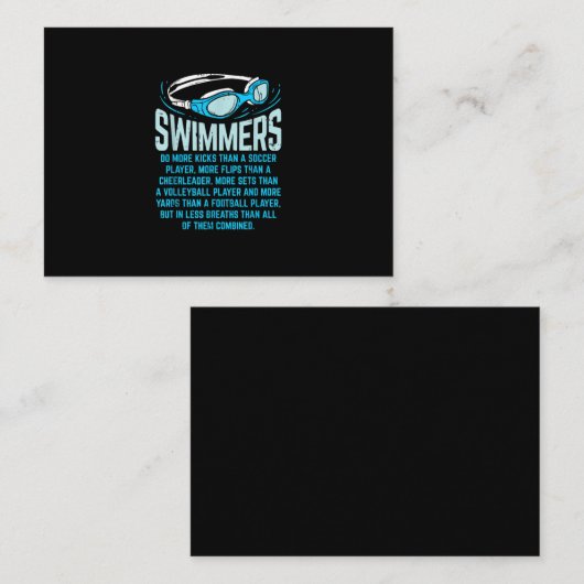 Zwemmers doen meer knijpen in grappige gift-zwemto informatiekaartje (Voorkant / Achterkant)